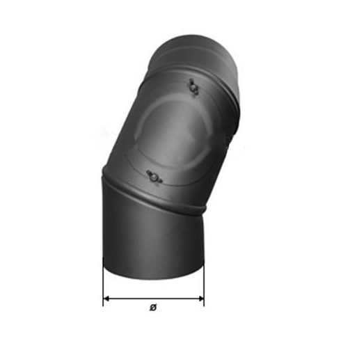 Acél könyök füstcső 90° - forgatható 180mm