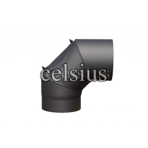 Steel flue elbow 90° with cleaning door - 132 mm