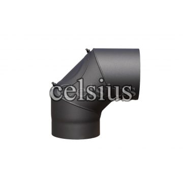 Steel flue elbow 90° with cleaning door - 200 mm