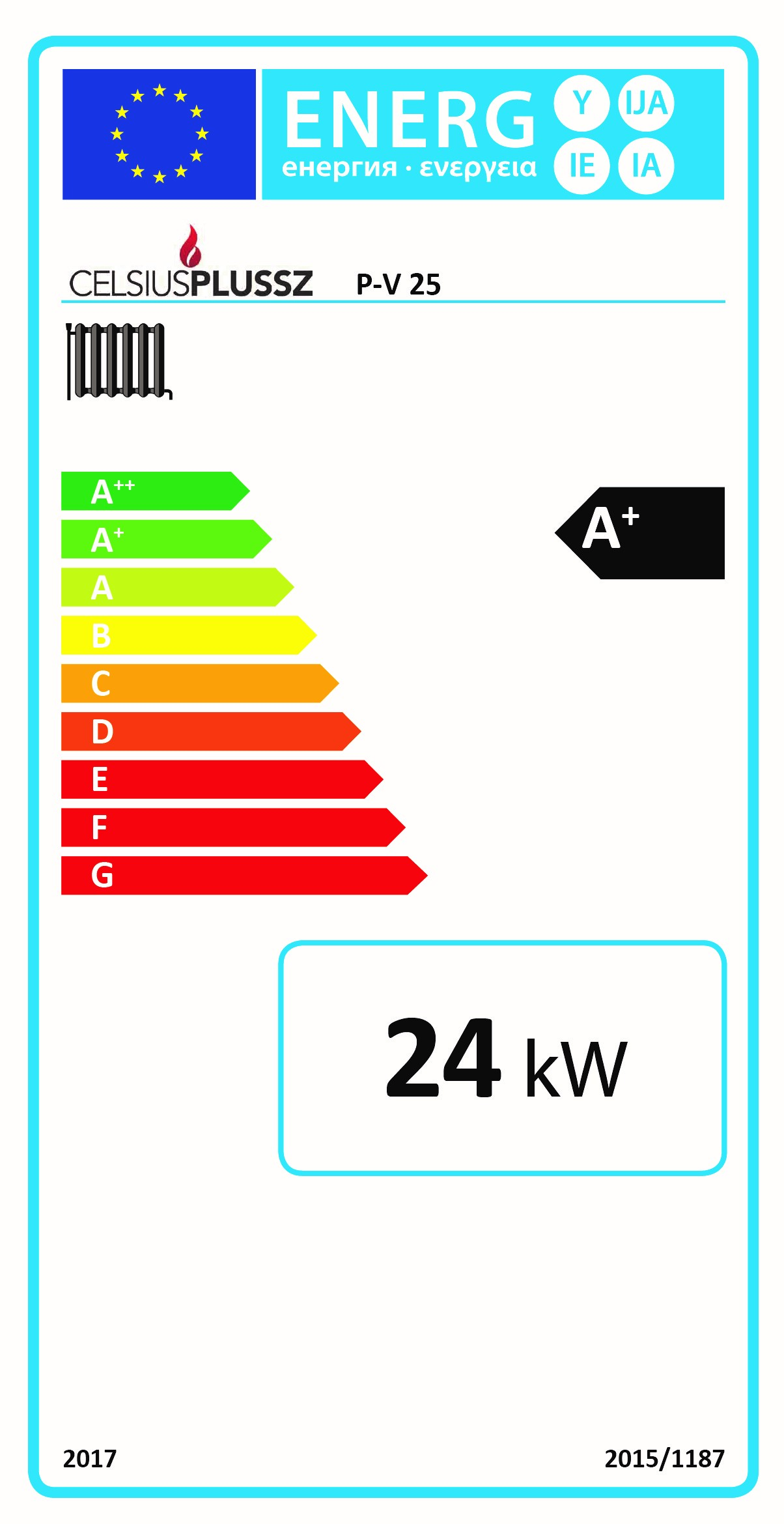 Celsius P-V 25 energiacímke