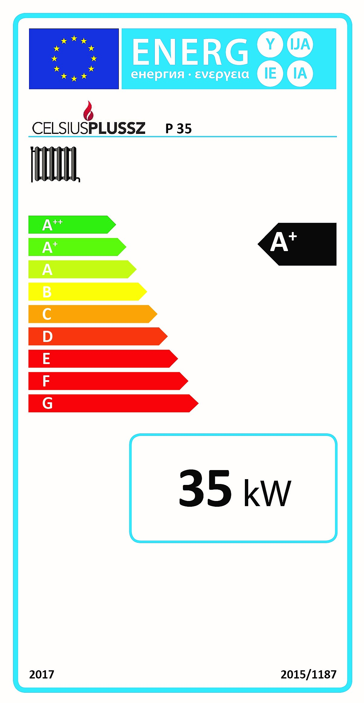 Celsius P 35 energiacímke